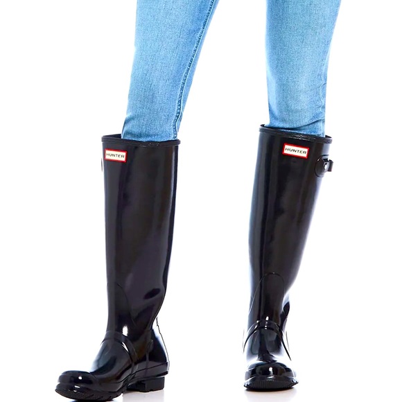 ☔️Hunter Original Tall Gloss Buckle Strap Rain Boots, New, authentic, Size9☔️ - Picture 1 of 11